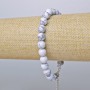 Howlite Bracelet (single) smooth beads, 8mm diameter + -, length 19-24cm + - (silver clasp)