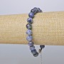 Sodalite Bracelet Smooth Bead, diameter 8.5mm + -, length 19-24cm + - (silver clasp)