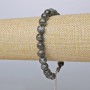 Bracelet Labradorite (polished) smooth bead, diameter 8mm + -, length 19×24cm + - (silver clasp)