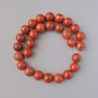 Red Jasper Natural Stone Smooth Sphere Beads 12mm Diameter + -, 39cm length + - on fishing line