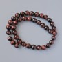 Beads Tiger's Eye natural stone smooth round 10mm diameter, length 38cm on fishing line