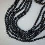 Beads Czech Crystal on Thread Black Matte Faceted Ball, Ø 8mm + -, Thread Length 50-51cm +