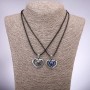 Matched Heart Friendship Pendants, Length 42-48cm, Pendant 26x23mm
