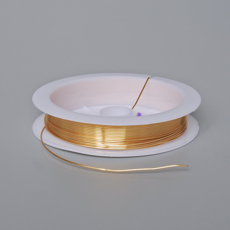 Beading Wire in Gold Color, Ø 0.6 mm Reel, Length 4.5 m