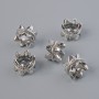 Bead Inlay Crimp/Plug Bead, diameter 5, 5x7 mm ±, hole 4 mm, metal color: silver tone, 1 pc