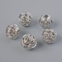 Bead Finding Insert, 8mm Diameter ±, Hole 2mm, Silver Metal Color, 1 pc