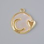 Pendant "Moon" Mother-of-Pearl, golden metal color, diameter 18x17mm