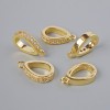 Pendants Base with White Rhinestones, Gold-tone Metal, 15x3 mm ± 1 pc