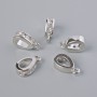 Pendant base with white crystals, silver-colored metal, diameter 11x3mm ± 1pc