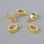 Sub-pendant with white rhinestones, golden metal tone, diameter 11×3 mm ± 1 pc