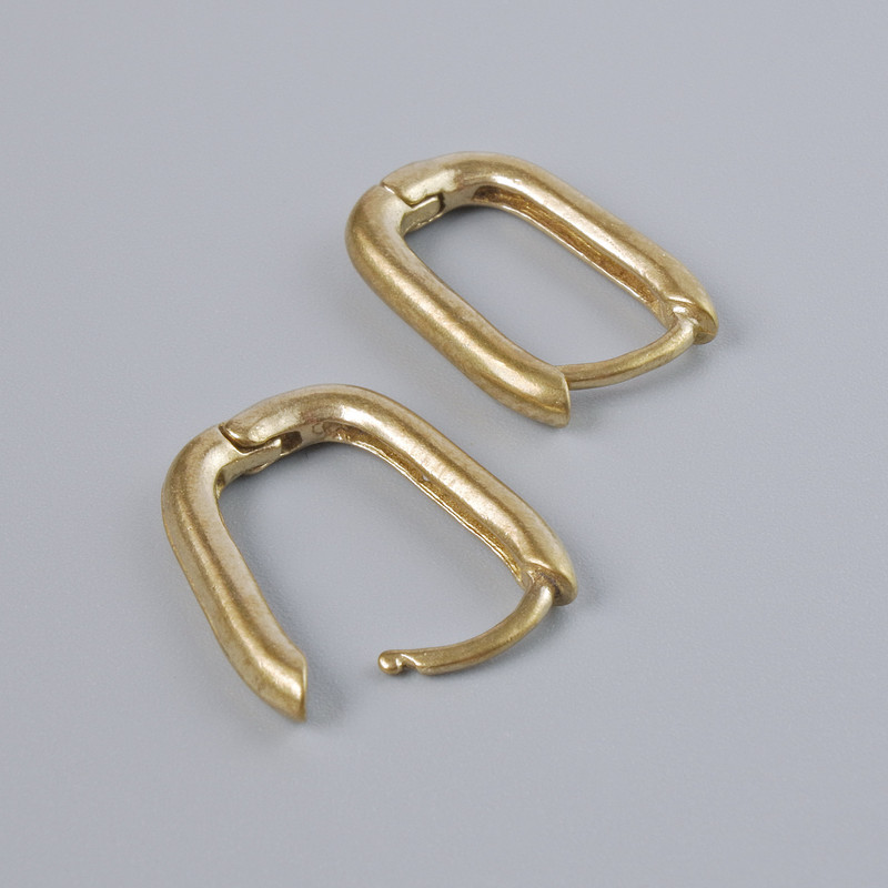 Congos Earrings Findings for Earrings, dark-golden metal color, 16x11mm, pair