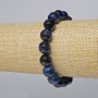 Bracelet Blue Tiger's Eye Natural Stone Smooth Beads, diameter 10.5mm ±, length 18cm ± (stretch)
