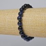 Bracelet Blue Cat's Eye Natural Stone Smooth Bead, diameter 8.5mm±, length 18cm± (stretch)