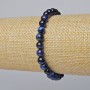 Bracelet Blue Cat's Eye Natural Stone Smooth Bead, diameter 6.5mm±, length 18cm± (stretch)