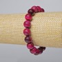Bracelet Raspberry Cat's Eye Natural Stone Smooth Bead, diameter 10.5mm, length 18cm± (stretch)