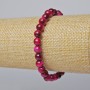 Bracelet Raspberry Cat's Eye Natural Stone Smooth Bead, diameter 6.5mm±, length 18cm± (elastic)