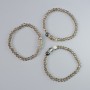 Bracelet of Czech crystal and assorted beads, diameter 6x4, 5mm, 8.5mm±, length 18 cm± (stretch) with metal inserts