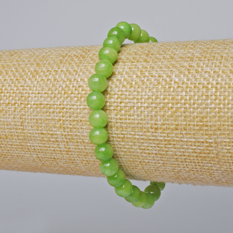 Onyx Bracelet (artificial acrylic) smooth bead, diameter 6.5mm±, length 18cm± (elastic)