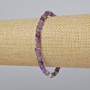 Amethyst Bracelet with Natural Stone, Faceted Cube, 4–5mm diam., Length 18cm± (stretch)