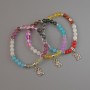 Bracelet Assortment Smooth Bead, diameter 6.5 mm + -, length 18 cm + - (stretch) with metal insets