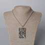 Pendant "Samurai" 62×35mm on chain, approximately 70 cm + - silver metal