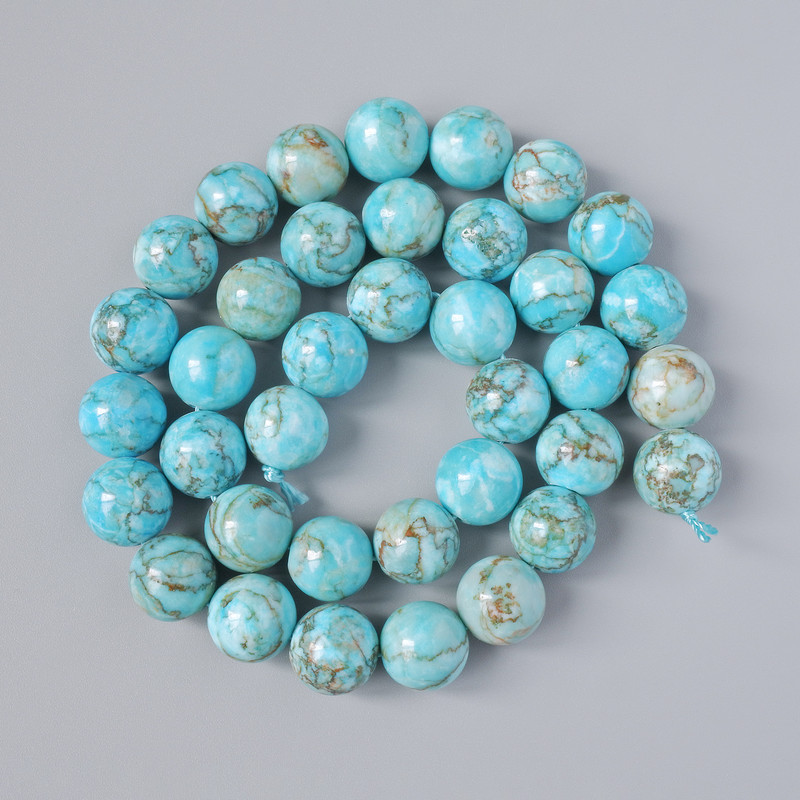 Blue Jasper Beads (synthetic) smooth ball, diameter 10.5mm ±, length 39cm ± on a thread