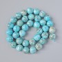 Blue Jasper Beads (synthetic) smooth ball, diameter 10.5mm ±, length 39cm ± on a thread