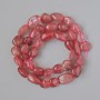 Strawberry Quartz Beads, Natural Stone Tumbled Beads, 9x10mm diameter, 41cm length on thread