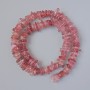 Strawberry Quartz Beads, Natural Stone Chip, 10×3mm, length 39cm ± on thread