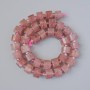 Strawberry Quartz Beads natural stone faceted disc 11×7mm, length 39cm, with thread on beading cord