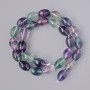 Fluorite Beads Natural Stone Oval 10x14mm ±, 39cm ± Threaded