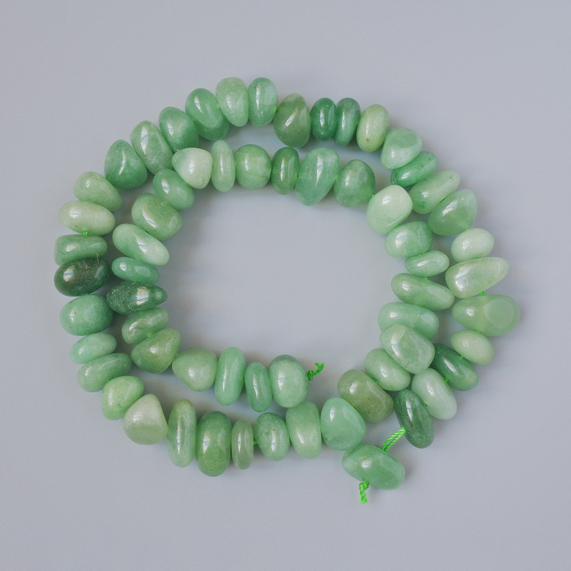 Jade Beads Natural Jade Stone Tumbled 11x6mm, length 41cm on thread