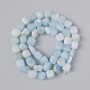 Aquamarine Beads, natural stone, faceted, diameter 7 mm±, length 40 cm±, on thread