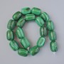 Malachite Beads natural stone bar, 15x21mm±, length 39cm± on thread
