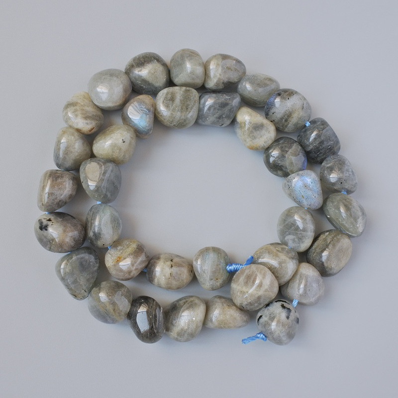 Labradorite Beads, natural stone faceted, diameter 11×13mm±, length 40cm± on thread