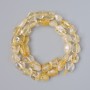 Citrine Beads, Natural Stone Tumbled, 10x12 mm, on Thread, 39 cm length