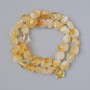 Citrine Beads natural stone faceted, 10x13mm ±, length 40cm ± on thread