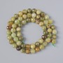 Grossular Garnet Beads (Green Garnet) Natural Stone Faceted Round Beads, 6.5 mm ±, Length 39 cm ± on Thread