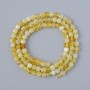 Beads Yellow Opal natural gemstone faceted cube, diameter 4mm±, length 39cm± on thread