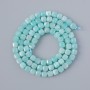 Amazonite Beads natural stone, faceted cube, diameter 4–5 mm, length 39 cm on a thread