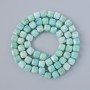 Amazonite Beads, Natural Stone, Faceted Cube, 6mm diameter, 38cm+/- length on thread