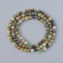 Grossular Beads (Green Garnet) Natural Faceted Cube Stone, 4mm± Diameter, 39cm± Length on Thread