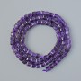Amethyst Beads natural stone faceted cube, diameter 4mm±, length 38cm± on thread