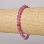 Bracelet Turmaline Rubellite natural gemstone faceted cube, diameter 5.5mm±, length 18cm± (stretch)