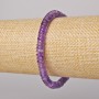 Amethyst Bracelet with natural stone, smooth rondelle, diameter 6x2 mm, length 18 cm ± (stretched)