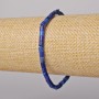 Lapis Lazuli natural stone bracelet, faceted, 4x4 mm, stretch length 18 cm