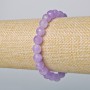 Bracelet Lavender Amethyst Natural Stone Faceted Bead, 8mm diameter ±, length 18cm ± (elastic)