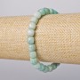 Amazonite Beaded Bracelet Natural Stone, faceted cube, diameter 7mm ±, length 18cm ± (stretch)