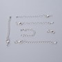 Clasp, Crimp/Carabiner with extender chain, diameter 10x5 mm, length 5.5 cm, silver metal color, 1 pc