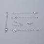 Karabiner Clasp, 12x6 mm diameter with extension chain, length 5.5 cm, silver metal color, 1 pc
